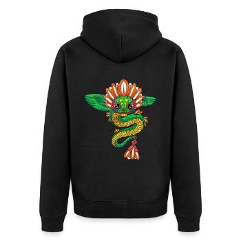 Quetzalcoatl Aztec Maya Serpent à plumes - Veste à capuche bio Premium Unisexe - noir - Dos - Nico (187cm)