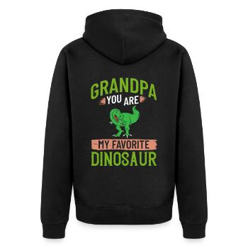 Grand-père dinosaure Grand-père Saurus Opasaurus - Veste à capuche bio Premium Unisexe - noir - Dos - Nico (187cm)
