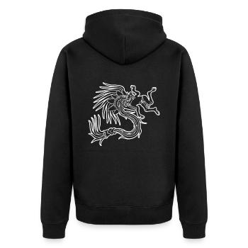 Quetzalcoatl Aztec Maya Serpent à plumes - Veste à capuche bio Premium Unisexe - noir - Dos - Nico (187cm)