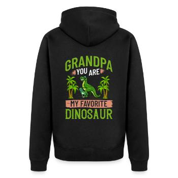 Grand-père dinosaure Grand-père Saurus Opasaurus - Veste à capuche bio Premium Unisexe - noir - Dos - Nico (187cm)