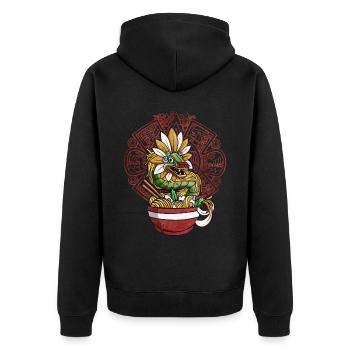 Quetzalcoatl Aztec Snake Ramen Nouilles - Veste à capuche bio Premium Unisexe - noir - Dos - Nico (187cm)