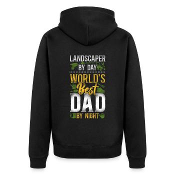 Landscaper Landscaping Landscape - Unisex Premium Organic Zip Hoodie - black - Back - Nico (187cm)