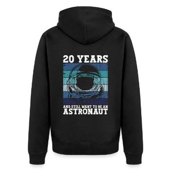 20e anniversaire Astronaute 20 ans d’espace - Veste à capuche bio Premium Unisexe - noir - Dos - Nico (187cm)