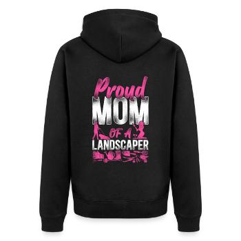 Landscaper Landscaping Landscape - Unisex Premium Bio Zip Hoodie - Schwarz - Hinten - Nico (187cm)