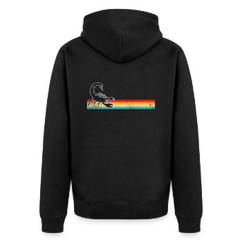 Scorpio Retro - Unisex Premium Organic Zip Hoodie - black - Back - Nico (187cm)
