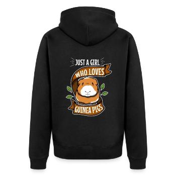 Just A Girl Who Love Guinea Pigs - Unisex Premium Bio Zip Hoodie - Schwarz - Hinten - Nico (187cm)