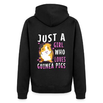Just A Girl Who Love Guinea Pigs - Unisex Premium Bio Zip Hoodie - Schwarz - Hinten - Nico (187cm)