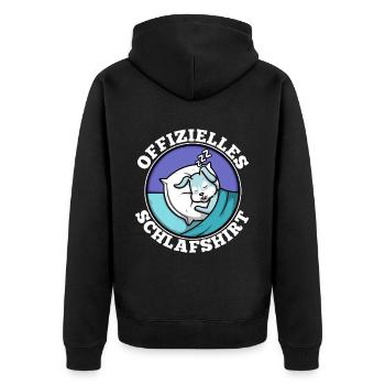 Offizielles schlafshirt Hase - Unisex Premium Bio Zip Hoodie - Schwarz - Hinten - Nico (187cm)