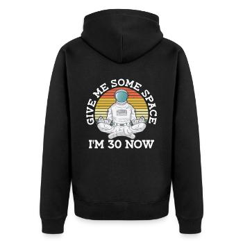 30e anniversaire Astronaute 30 ans d’espace - Veste à capuche bio Premium Unisexe - noir - Dos - Nico (187cm)