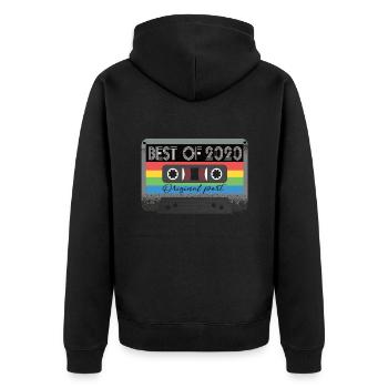 Best Of 2020 Vintage Cassette Retro Birthday - Unisex Premium Organic Zip Hoodie - black - Back - Nico (187cm)