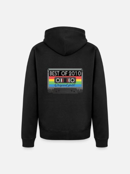 Best Of 2010 Vintage Kassette Retro Geburtstag - Unisex Premium Bio Zip Hoodie - Schwarz