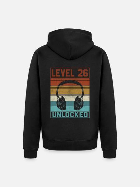 Gamer 26th Birthday Gamer - Unisex Premium Organic Zip Hoodie - black