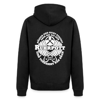 Ruhrgebiet Männer Spruch Ruhrpott - Unisex Premium Bio Zip Hoodie - Schwarz - Hinten - Nico (187cm)