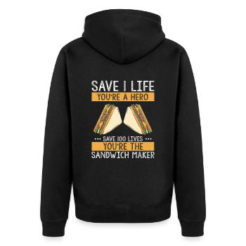 Food Makers Grill BBQ Sandwich Grill Maître - Veste à capuche bio Premium Unisexe - noir - Dos - Nico (187cm)