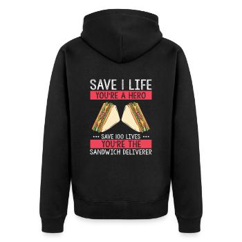 Food Makers Grill BBQ Sandwich Grill Maître - Veste à capuche bio Premium Unisexe - noir - Dos - Nico (187cm)
