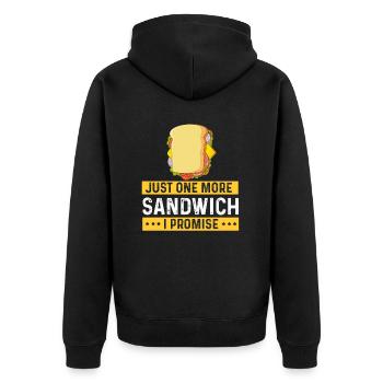 Sandwich Lover Cheese Fast Food Food Food - Unisex Premium Organic Zip Hoodie - black - Back - Nico (187cm)