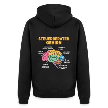 Steuerberater - Unisex Premium Bio Zip Hoodie - Schwarz - Hinten - Nico (187cm)