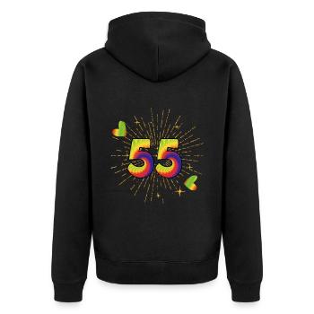 Tie-dye 55th birthday party 55 years old - Unisex Premium Organic Zip Hoodie - black - Back - Nico (187cm)
