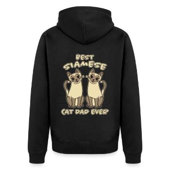 Siamese Spruch Katze Papa Lustige Siamese Geschenk - Unisex Premium Bio Zip Hoodie - Schwarz - Hinten - Nico (187cm)