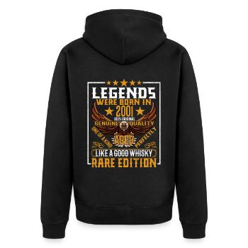 Les légendes sont nées en 2001, vieillies comme le whisky - Veste à capuche bio Premium Unisexe - noir - Dos - Nico (187cm)