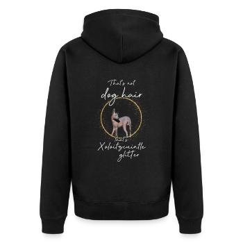 That's not dog hair that's Xoloitzcuintle glitter - Unisex Premium Organic Zip Hoodie - black - Back - Nico (187cm)
