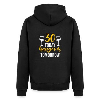 30th Birthday Gift 30 years old Gift idea - Unisex Premium Organic Zip Hoodie - black - Back - Nico (187cm)