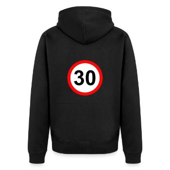 30th Birthday Gift 30 years old Gift idea - Unisex Premium Organic Zip Hoodie - black - Back - Nico (187cm)