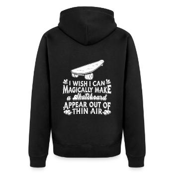 Skateboard Skateboarder Skater - Unisex Premium Bio Zip Hoodie - Schwarz - Hinten - Nico (187cm)