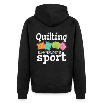 Sewing Quilting Quilting - Unisex Premium Organic Zip Hoodie - black - Back - Nico (187cm)