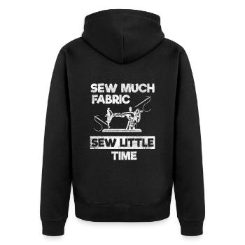 Sewing Sewing Machine Closer Tailor - Unisex Premium Organic Zip Hoodie - black - Back - Nico (187cm)