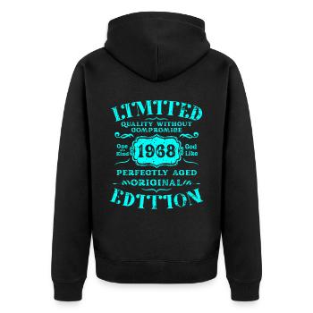 Anniversaire 1968 Édition Limitée Cadeau Occasion Cool - Veste à capuche bio Premium Unisexe - noir - Dos - Nico (187cm)