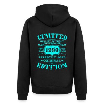 Birthday 1996 Limited Edition Gift Used Cool - Unisex Premium Organic Zip Hoodie - black - Back - Nico (187cm)