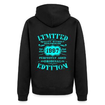 Anniversaire 1997 Édition Limitée Cadeau Occasion Cool - Veste à capuche bio Premium Unisexe - noir - Dos - Nico (187cm)
