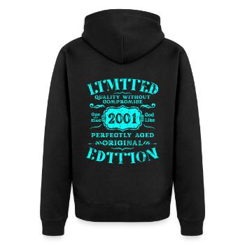 Anniversaire 2001 Édition Limitée Cadeau Occasion Cool - Veste à capuche bio Premium Unisexe - noir - Dos - Nico (187cm)
