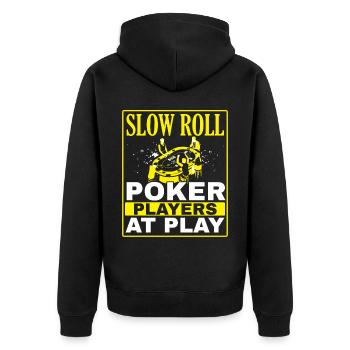 Les joueurs de poker qui roulent lentement et qui jouent dans le - Veste à capuche bio Premium Unisexe - noir - Dos - Nico (187cm)
