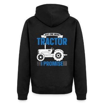 Nur noch einen Traktor verspreche ich Bauernhof Ba - Unisex Premium Bio Zip Hoodie - Schwarz - Hinten - Nico (187cm)