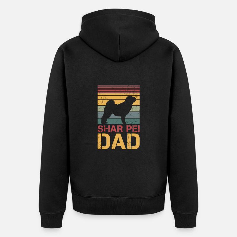 Shar Pei Dad - Unisex Premium Bio Zip Hoodie - Schwarz