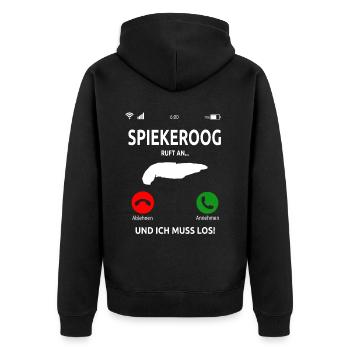 Spiekeroog Nordsee Ostfriesische Insel Geschenk - Unisex Premium Bio Zip Hoodie - Schwarz - Hinten - Nico (187cm)