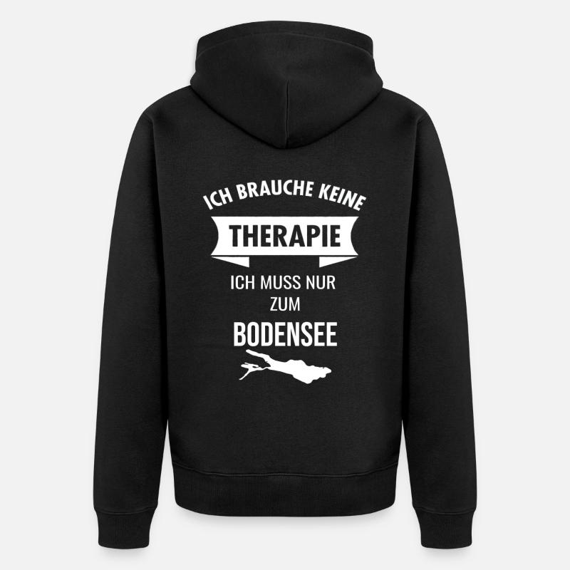 Bodensee Urlaub Bodenseeregion Idee - Unisex Premium Bio Zip Hoodie - Schwarz