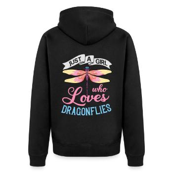 Libellen Fliegendes Insekt Zitate Entomologe - Unisex Premium Bio Zip Hoodie - Schwarz - Hinten - Nico (187cm)