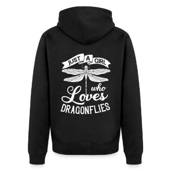Libellen Fliegendes Insekt Zitate Entomologe - Unisex Premium Bio Zip Hoodie - Schwarz - Hinten - Nico (187cm)
