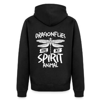 Libellen Fliegendes Insekt Zitate Entomologe - Unisex Premium Bio Zip Hoodie - Schwarz - Hinten - Nico (187cm)