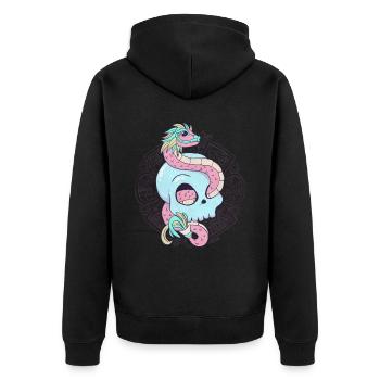 Quetzalcoatl Skull Aztec Serpent à plumes Ma - Veste à capuche bio Premium Unisexe - noir - Dos - Nico (187cm)