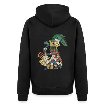 Huitzilopochtli Aztèque Dieu Aztèque Mythologie Maya - Veste à capuche bio Premium Unisexe - noir - Dos - Nico (187cm)