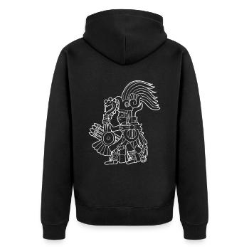 Huitzilopochtli Aztèque Dieu Aztèque Mythologie Maya - Veste à capuche bio Premium Unisexe - noir - Dos - Nico (187cm)