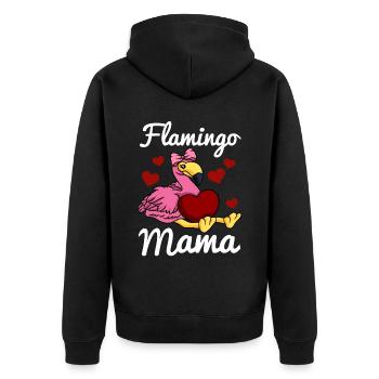 Flamingo Mama Heart Flamingo Love Flamingo Mama - Veste à capuche bio Premium Unisexe - noir - Dos - Nico (187cm)