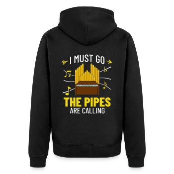 Pipe Organ Organ Piano Organist Instrument - Unisex Premium Organic Zip Hoodie - black - Back - Nico (187cm)