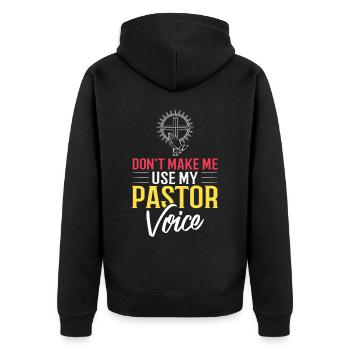 Pfarrer Kirche Minister Geistlicher Christ Jesus - Unisex Premium Bio Zip Hoodie - Schwarz - Hinten - Nico (187cm)