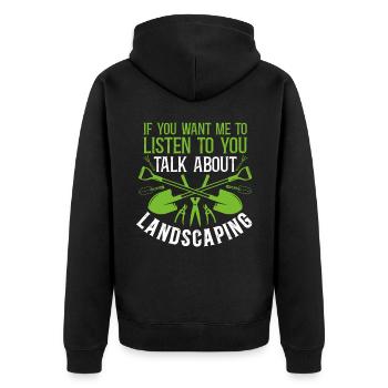 Paysagiste Aménagement Paysager - Veste à capuche bio Premium Unisexe - noir - Dos - Nico (187cm)