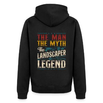 Paysagiste Aménagement Paysager - Veste à capuche bio Premium Unisexe - noir - Dos - Nico (187cm)